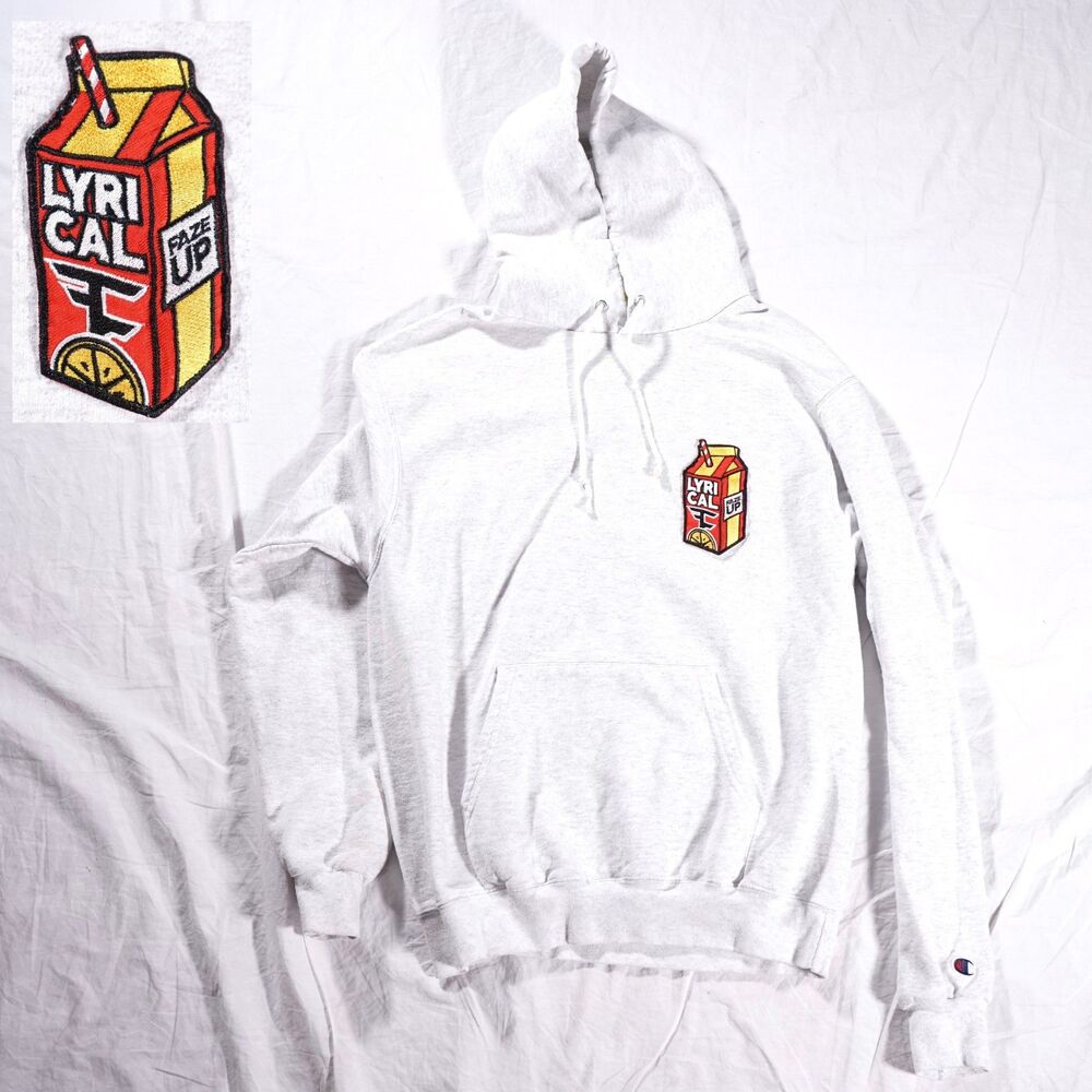 Lyrical Lemonade x FaZe Clan x Champion Hoodie Patch Logo Rare Mens Medium Rare
